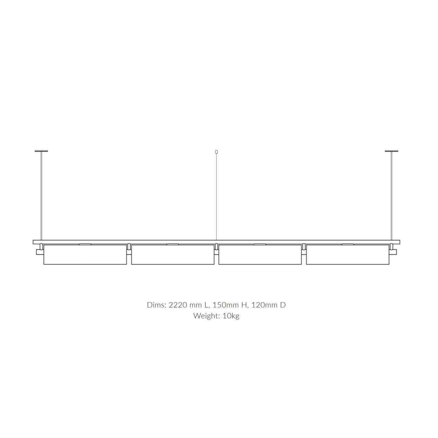 Torii Linear 222 Ribbed Grey & Bronze